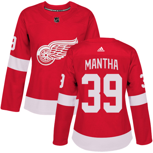 Adidas Detroit Red Wings 39 Anthony Mantha Red Home Authentic Women Stitched NHL Jersey